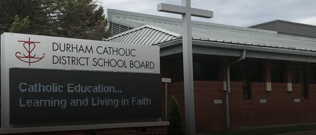 Durham Catholic District School Board signage