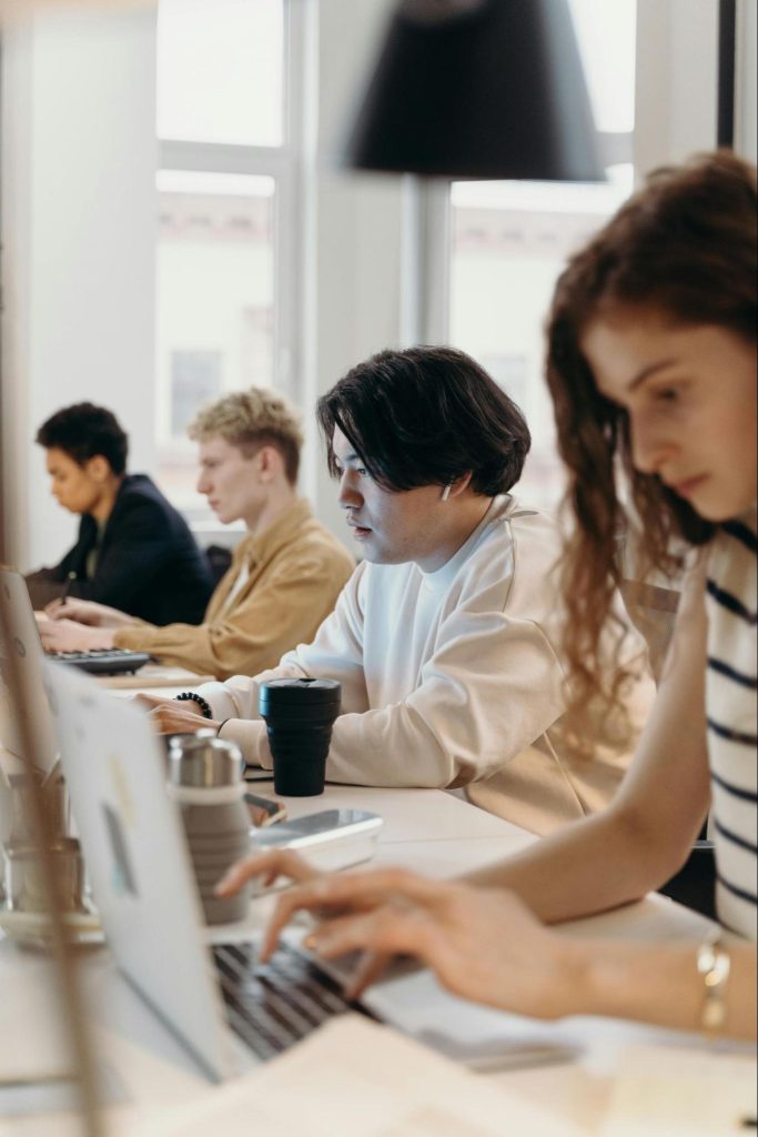 employees on computer