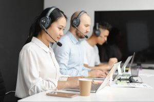 office staff taking calls