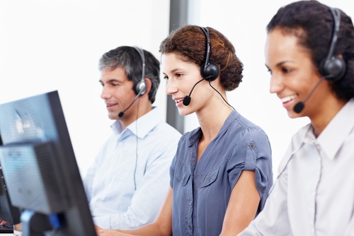 U.S. customer support team using managed VoIP through outsourced telecom expense management