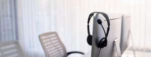 A headset using VoIP Surrey for seamless office communications.